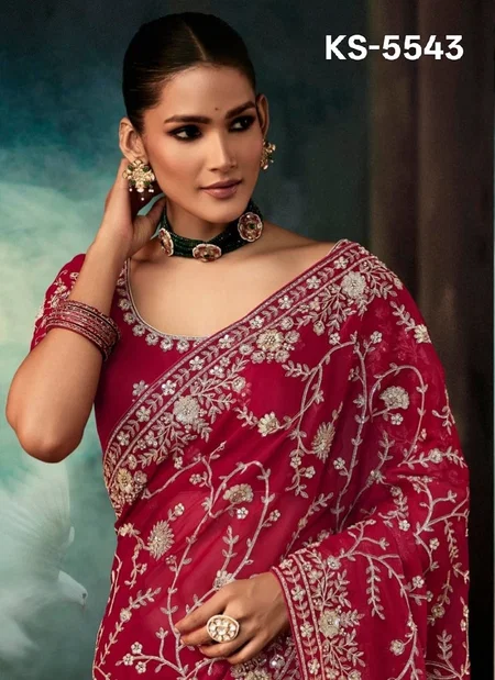 Bridal By Kimora Pure Embroidery Work Designer Saree
